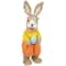 15" Orange & Green Standing Girl Rabbit with Easter Egg Figure